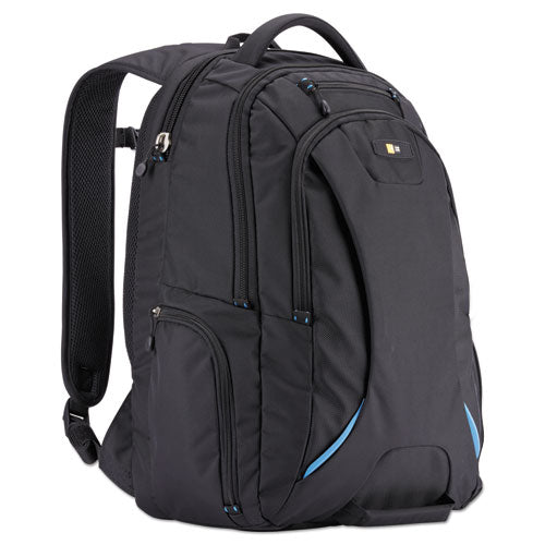 Checkpoint Polyester Backpack w/Laptop Compartment.  Holds Laptops up to 15 1/2", 13 3/8" x 19 5/8" x 9", Black