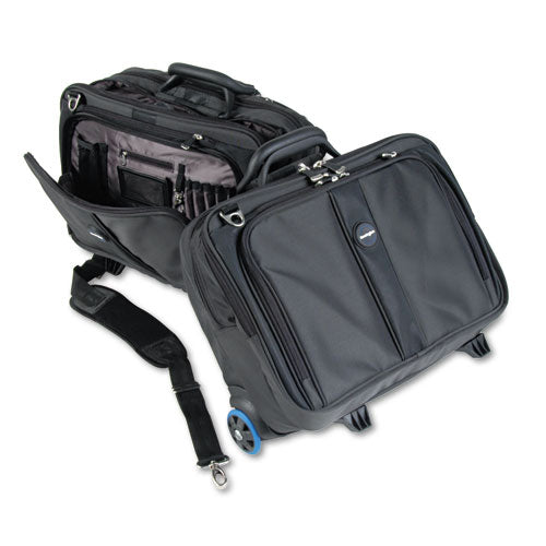 Contour Rolling Ballistic Nylon Laptop Case w/SnugFit Laptop Compartment.  Holds Laptops up to 17", 19" x 17" x 9 1/2", Black