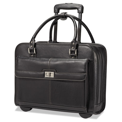 Women's Rolling Mobile Office w/Padded Laptop/iPad Compartment.  Holds Laptops up to 15 1/2", 16 1/2" x 12 3/4" x 6", Black