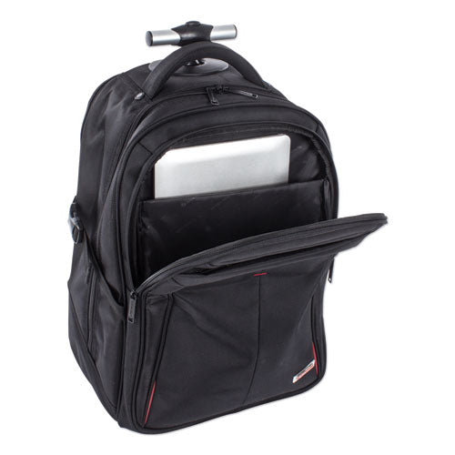 Purpose Rolling Overnight Backpack, 17 1/2" x 20 1/2" x 11", Black