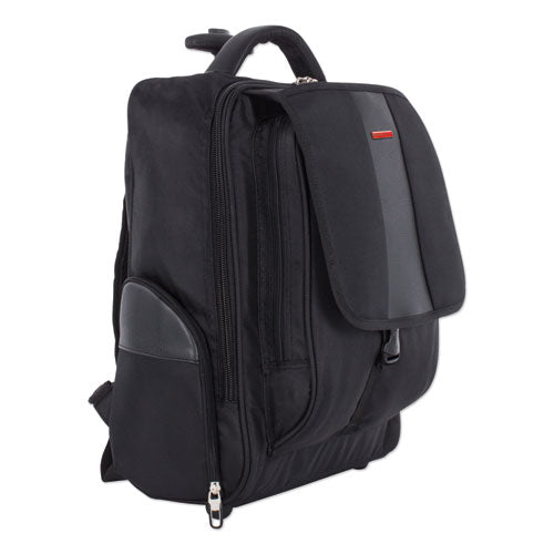 Litigation Rolling Backpack holds Laptops up to 15 1/2", 15" x 20" x 9", Black