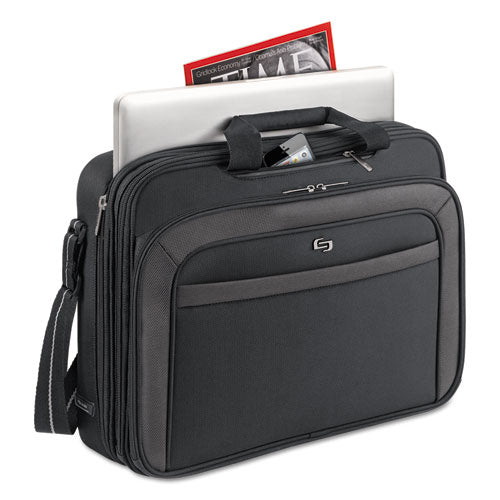 Pro Checkfast Briefcast holds Laptops up to 17 1/4", 17" x 13" x 7 1/2" x 13 3/4", Black
