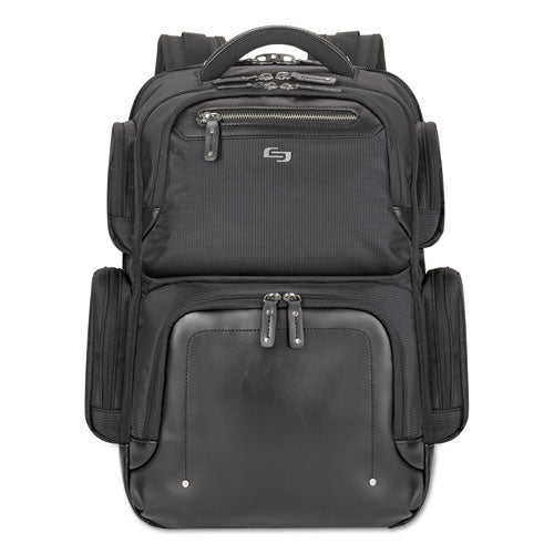 Lexington Polyester Backpack holds Laptops up to 15 1/2", 16 1/2" x 18 1/2" x 8", Black