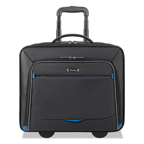 Active Rolling Overnighter Case holds Laptops up to 16", 16" x 14 1/2" x 9", Black