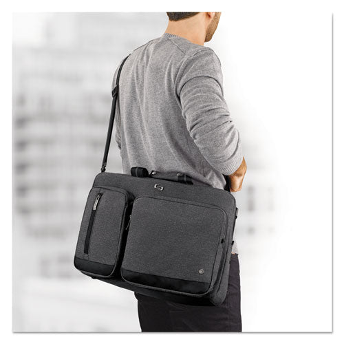 Urban Hybrid Briefcase holds Laptops up to 15 1/2", 17" x 12" x 7", Charcoal