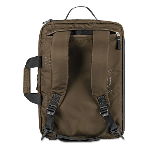Zone Nylon Briefcase holds Laptops up to 15 1/2", 12 1/2" x 17 1/2" x 7", Bronze
