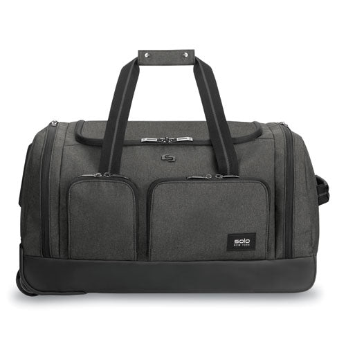 Leroy PolyesterRolling Duffel holds Laptops up to 15 1/2", 12 5/8" x 11 7/8" x 22 1/4", Gray