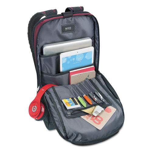 Draft Nylon Backpack holds Laptops up to 15 1/2", 12 1/2" x 18 1/8" x 7"