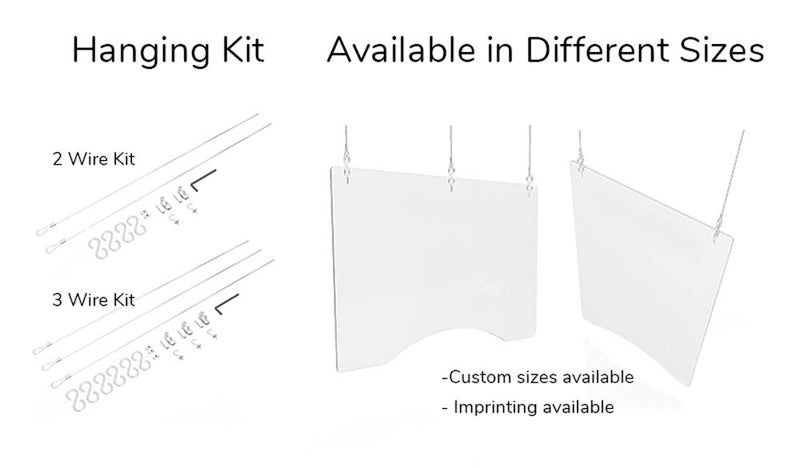 Hanging Personal Protection Safety Barrier (Landscape) 36w" x 24h", (set of 2)