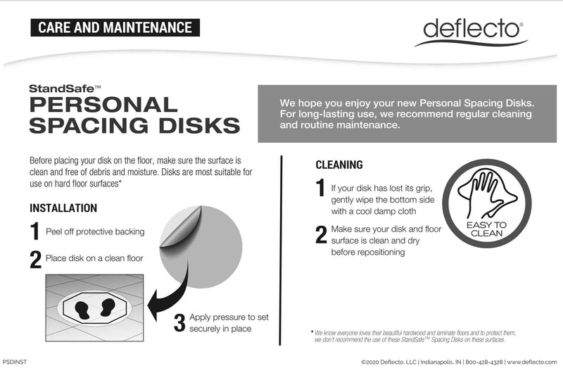 StandSafe 20" Diamater Circle w/Adhesive Personal Protection Spacing Disks – Stay Six Feet Apart