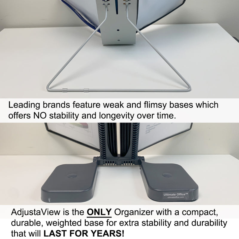 Ultimate Office AdjustaView™ 20-Pocket Desk Reference Organizer with EZ-LOAD Pockets and Compact Weighted Base for Stability