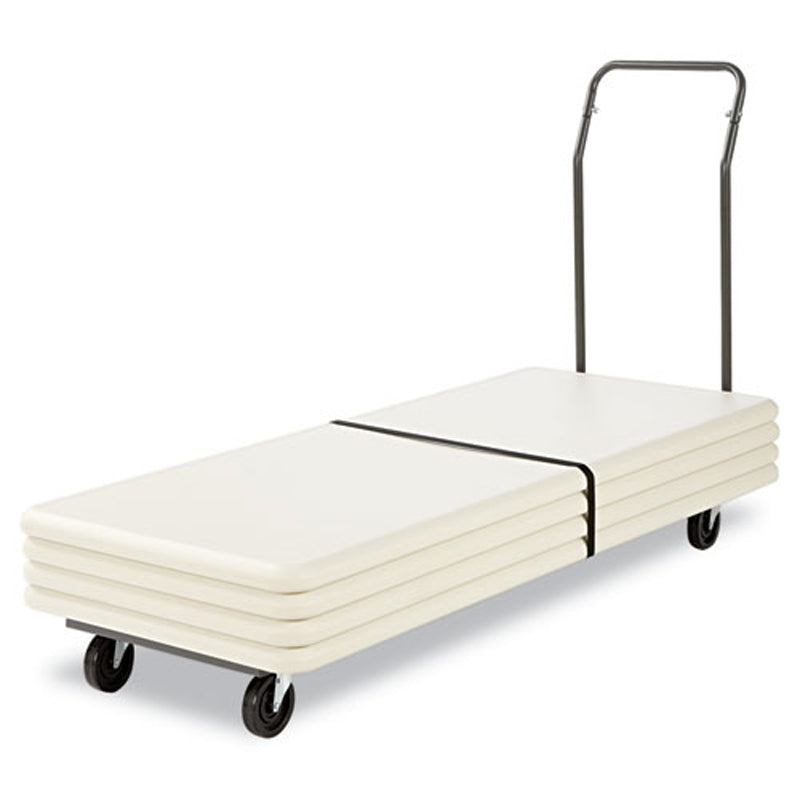 Adjustable Folding Table Cart, 20 3/4"w x 50 5/8-75 3/8"d, Black