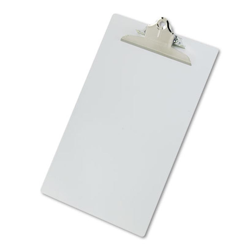 Aluminum Clipboard with High-Capacity Clip, Silver