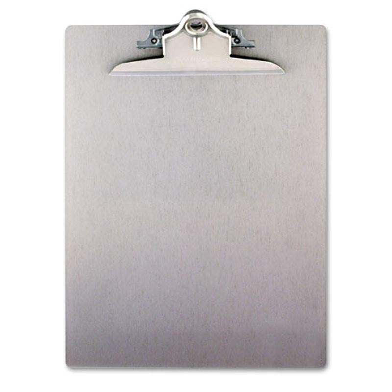 Aluminum Clipboard with High-Capacity Clip, Silver