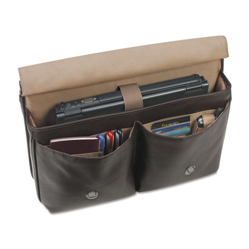 Classic Leather Briefcase (Fits laptops up to 16"), Espresso