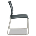 Continental Plastic Perforated Back Sled Base Stack Chair, Pewter w/Charcoal (set of 4 chairs)