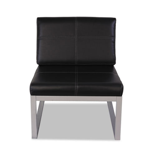 Cube Chair, Silver w/Black Leather