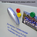 Premium Magnetic 3-in-1 Glass Board Eraser, Silver
