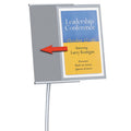 Designer Sign Stand (Fits 11" x 17") w/ Revolving Frame, Silver Base