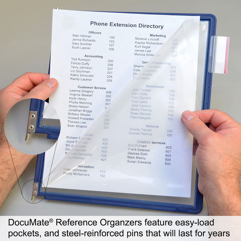 Ultimate Office DocuMate™ 10-Pocket Wall Reference Organizer with Easy-Load Pockets, Steel-Reinforced Pins, and Free Bonus Panel