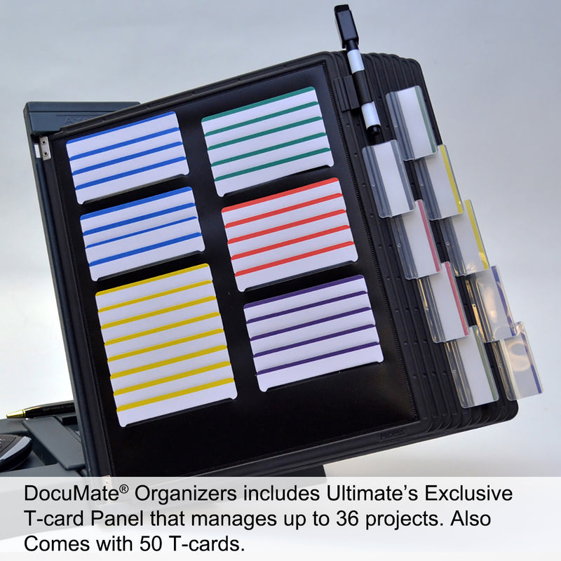 Ultimate Office DocuMate™ 20-Pocket Desk Reference Organizer with Easy-Load Pockets, Steel-Reinforced Pins, and Free Bonus Panel