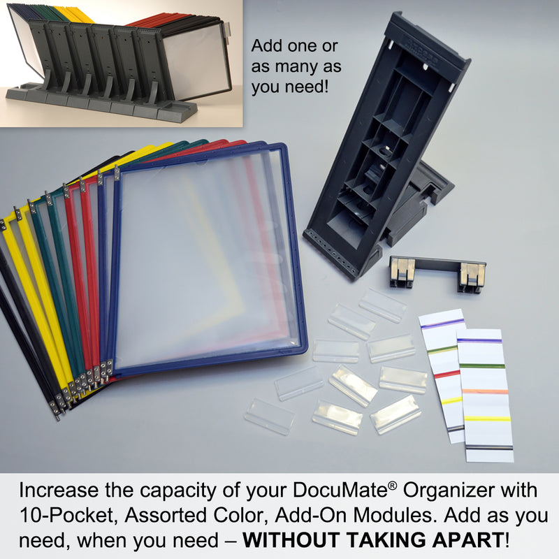 Ultimate Office DocuMate™ 10-Pocket Desk Reference Organizer with Easy-Load Pockets, Steel-Reinforced Pins, and Free Bonus Panel