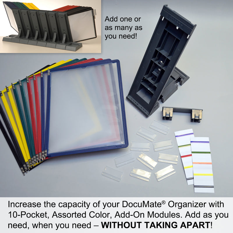 Ultimate Office DocuMate™ 20-Pocket Desk Reference Organizer with Easy-Load Pockets, Steel-Reinforced Pins, and Free Bonus Panel