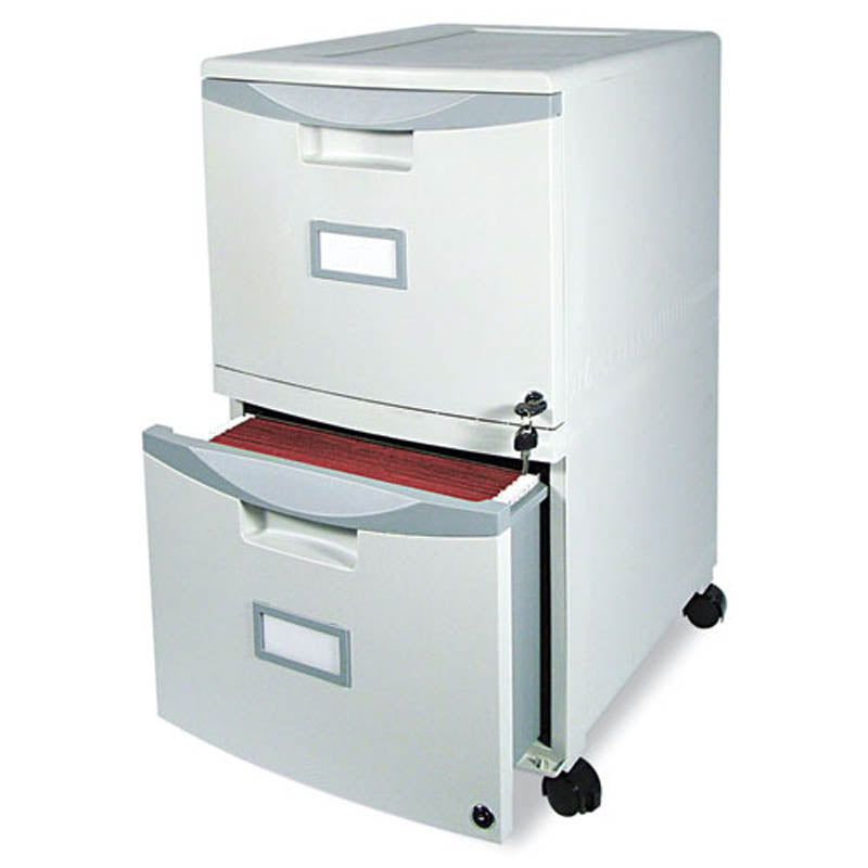 Double File Drawer Mobile Pedestal, 18 1/4"d, Plastic