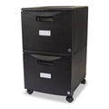 Double File Drawer Mobile Pedestal, 18 1/4"d, Plastic