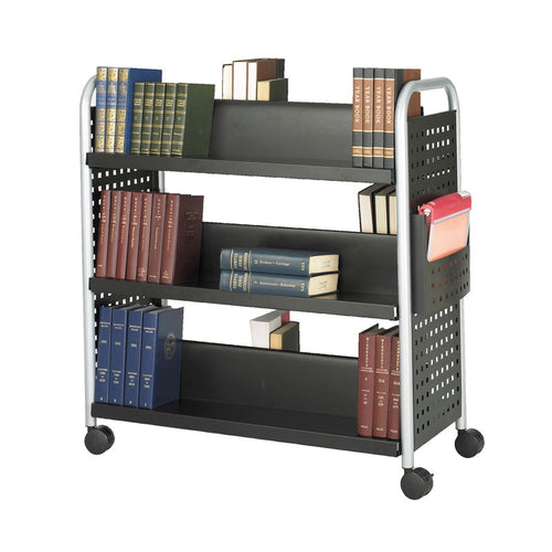 Double Sided 6 Shelf Book Cart