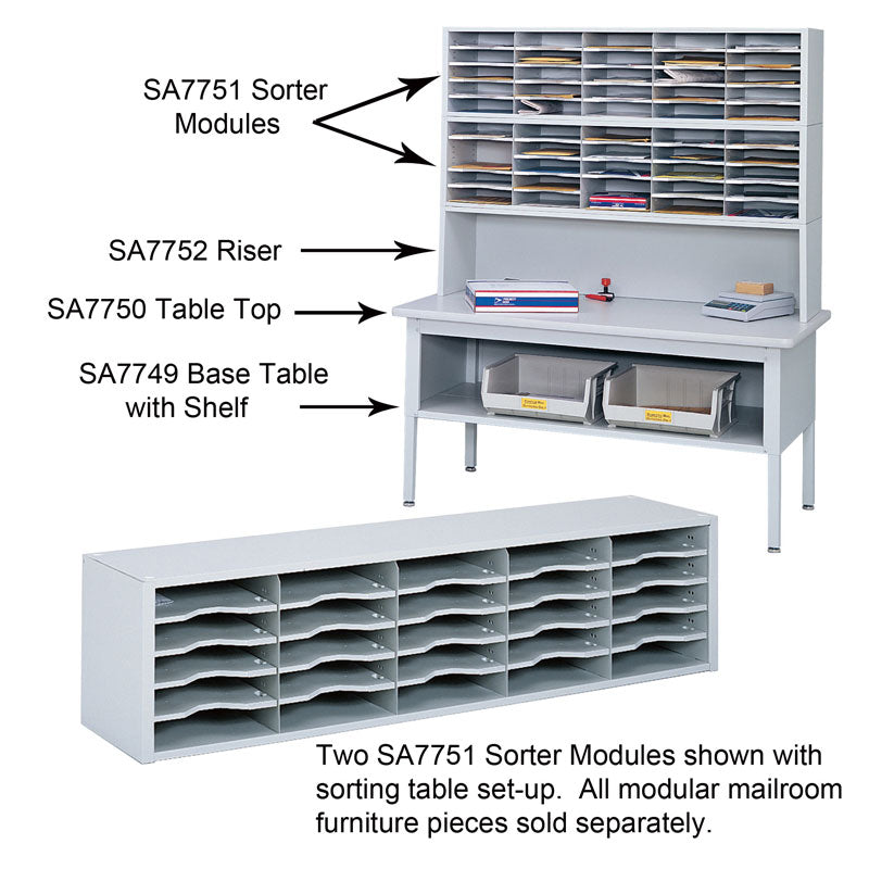 Azar Sorter E-Z Sort Sorter Module - Gray | Ultimate Office