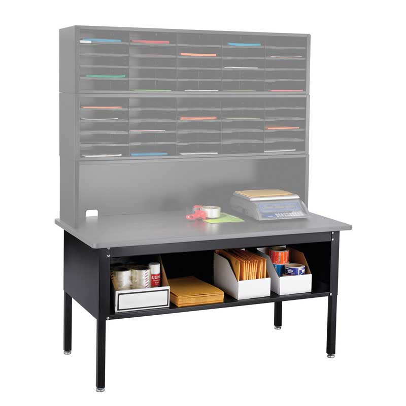 E-Z Sort Sorting Table with Shelf - Gray | Ultimate Office
