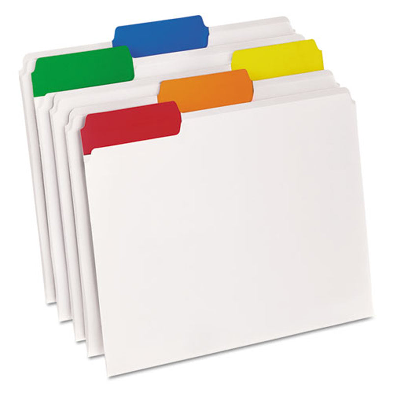 EasyView Poly File Folders, 1/3rd-Cut, Letter, Clear w/ Assorted Tabs (box of 25)