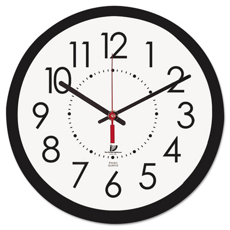 Electric 14 1/2" Contemporary Wall Clock, Black