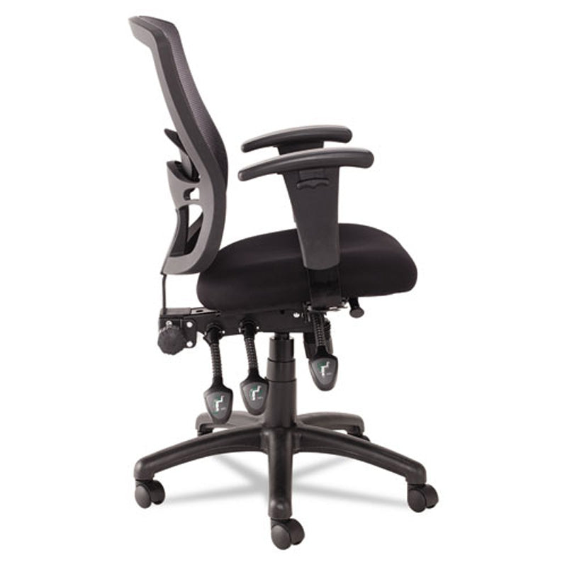 Etros Mesh Mid-Back Petite Multifunction Chair, Black w/Black
