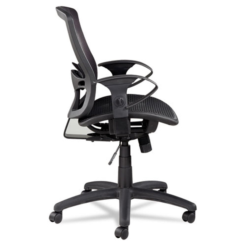Etros Suspension Mesh Mid-Back Synchro Tilt Chair, Black w/Black