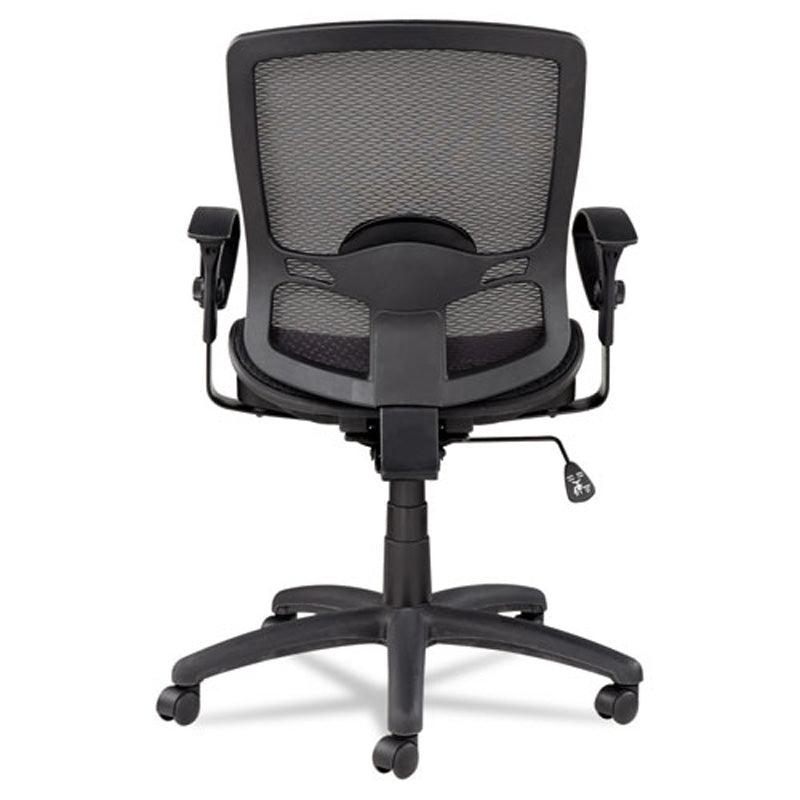 Etros Suspension Mesh Mid-Back Synchro Tilt Chair, Black w/Black