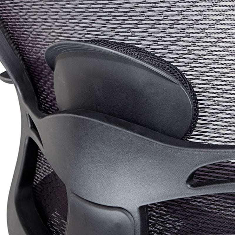 Etros Suspension Mesh Mid-Back Synchro Tilt Chair, Black w/Black
