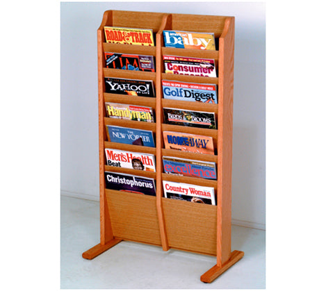 Bamboo Magazine Rack - Free Standing Newspaper & Mail Organizer For Home Office