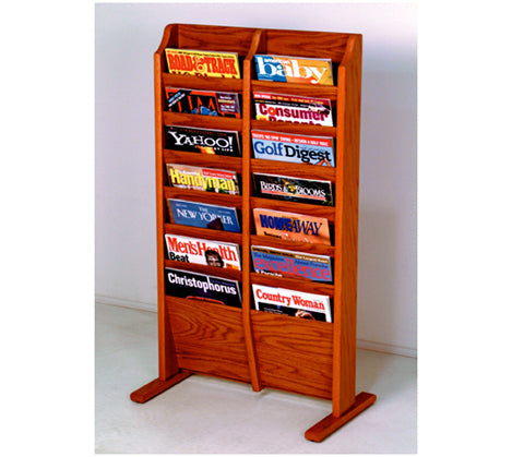 Free Standing 14 Pocket Magazine Rack