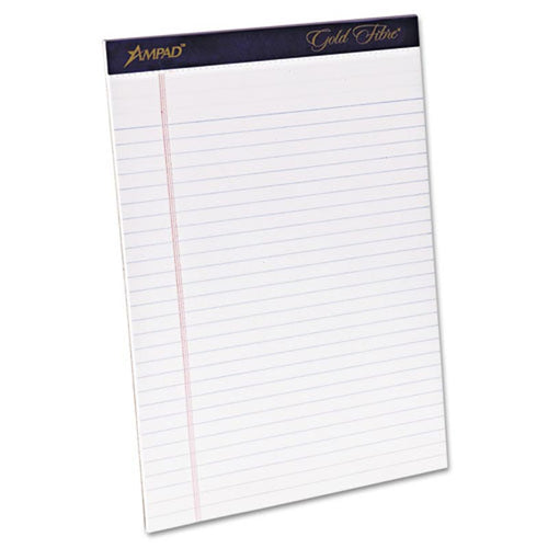 Gold Fibre Watermarked Writing Pads, Wide Rule, Letter Size, 20# Paper (4-pack, 50 sheet pads)