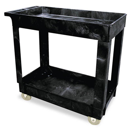 Heavy-Duty Raised Edge Service/Utility Cart, Black