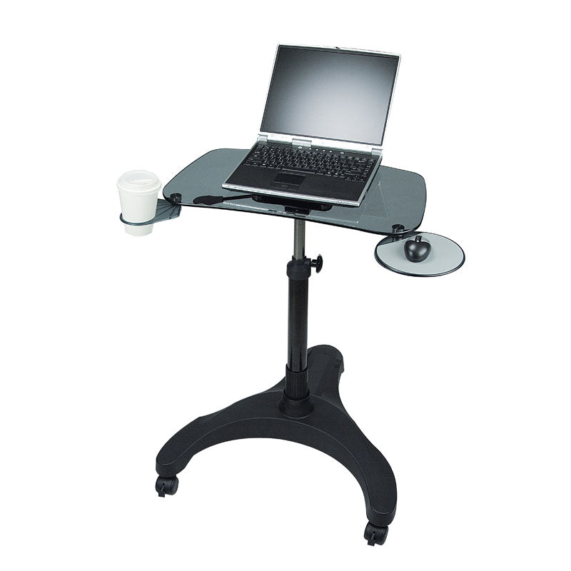 Height-Adjustable Laptop Desk (Glass Platform)