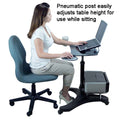 Height-Adjustable Laptop Desk with Printer Platform (Glass Platforms)