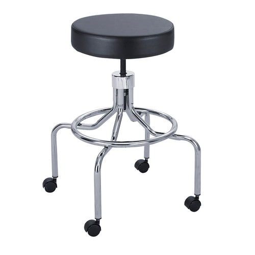 Lab Stool, High Base with Screw Lift Black