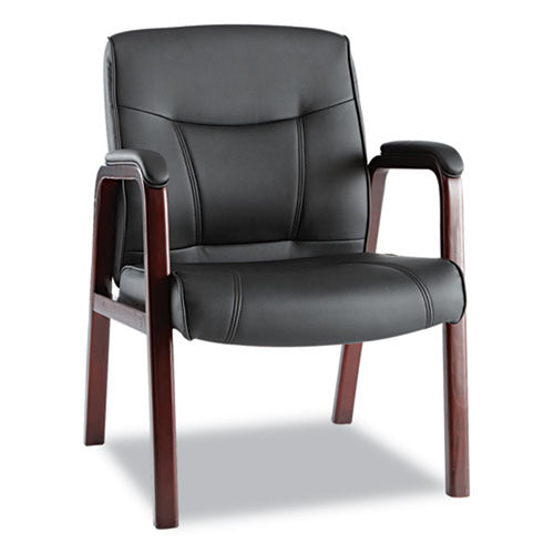 Madaris Guest Chair, Mahogany w/Black Leather