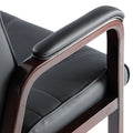 Madaris Guest Chair, Mahogany w/Black Leather