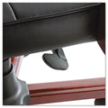 Madaris High-Back Tilt Chair with Wood Trim, Mahogany w/Black Leather