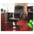 Madaris High-Back Tilt Chair with Wood Trim, Mahogany w/Black Leather
