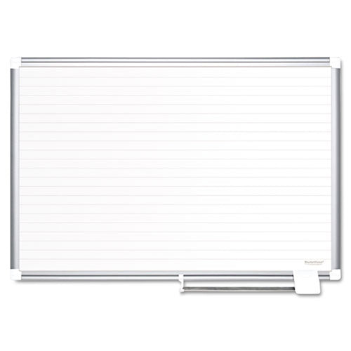 Magnetic Dry-Erase Planning Board w/ 1" Ruled Lines, Aluminum Frame